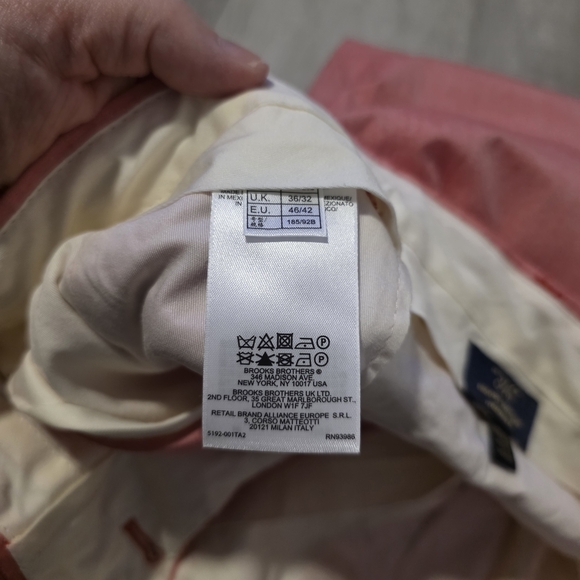 346 Brooks Brothers Classic Pink Men's Pants 36/32 Fitzgerald Fit - Picture 10 of 10